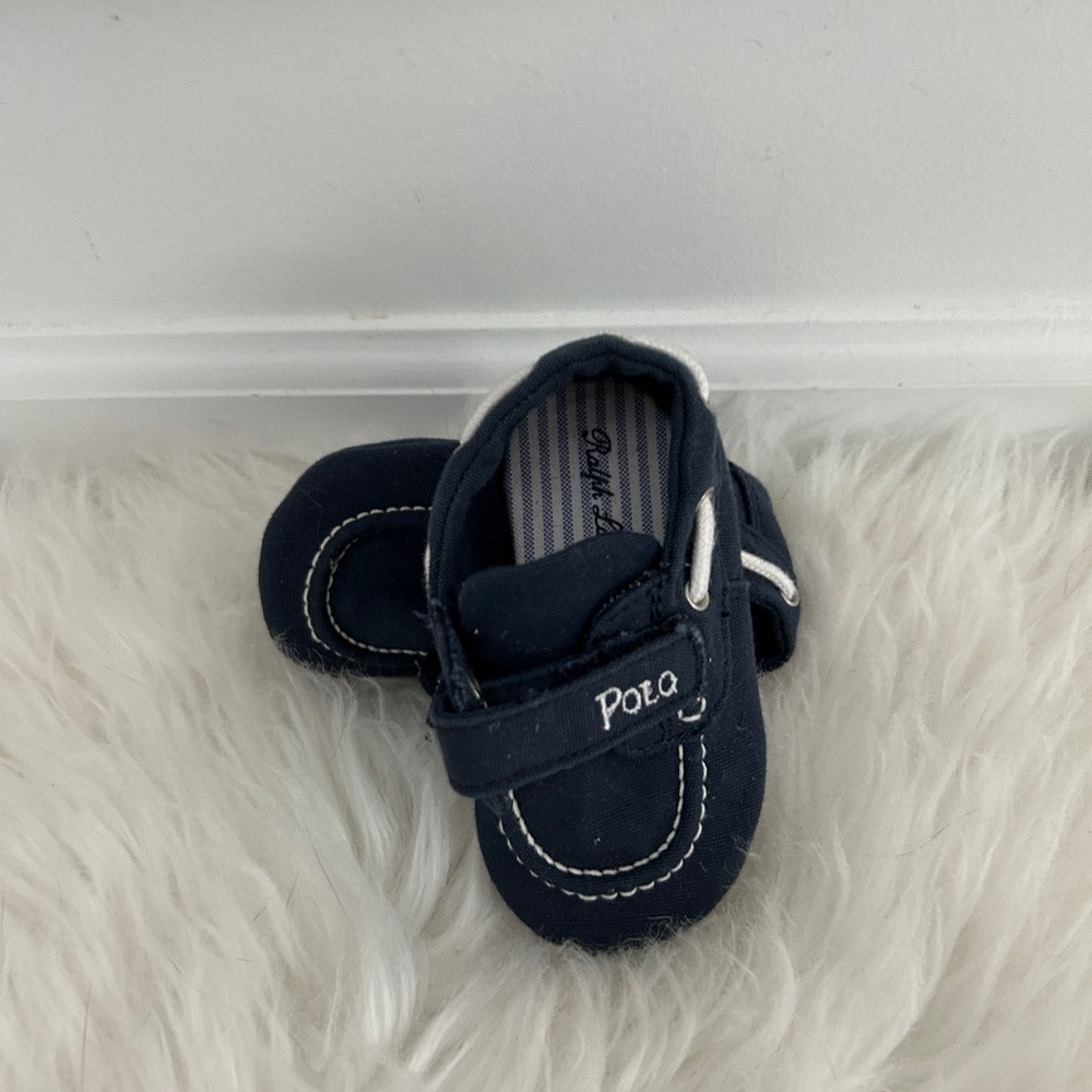 Polo Ralph Lauren Blue Boat Shoes Crib Shoes NWOT
